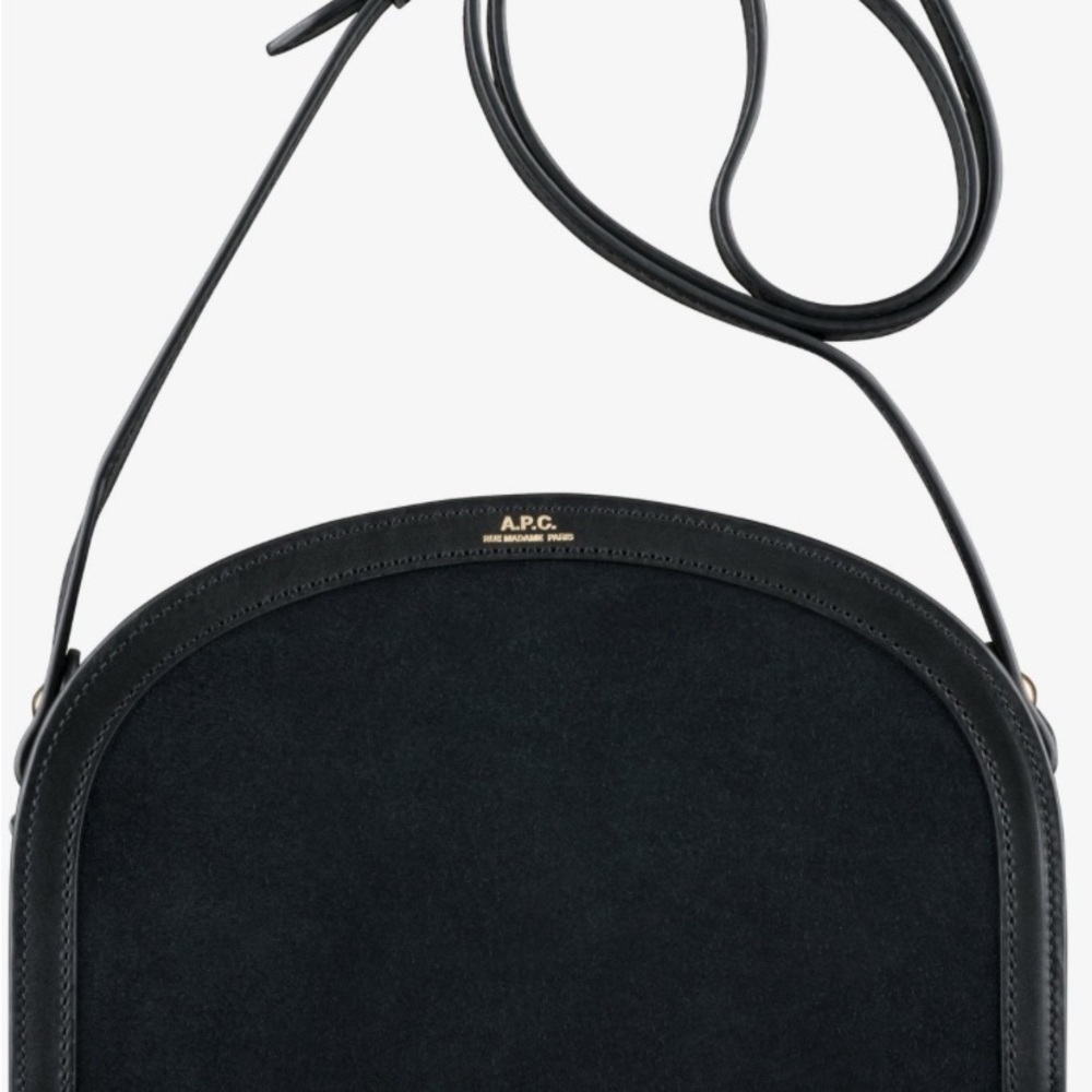 A.P.C. Demi Lune Bag- Black Leather and Calf Skin Suede - Brand New!
